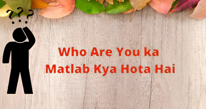 Who Are You ka Matlab